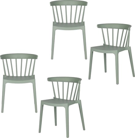 WOOOD Bliss Tuinstoelen - Kunststof - Jadegroen - Set van 4