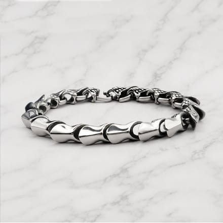 Mei's - Viking Infinity Snake - armband heren - RVS zilver - polsmaat 20 cm
