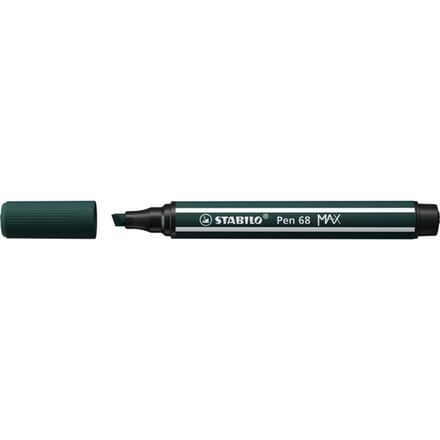 STABILO Pen 68 MAX - Fibre-tip Pen with Thick Chisel Tip - Earth Green