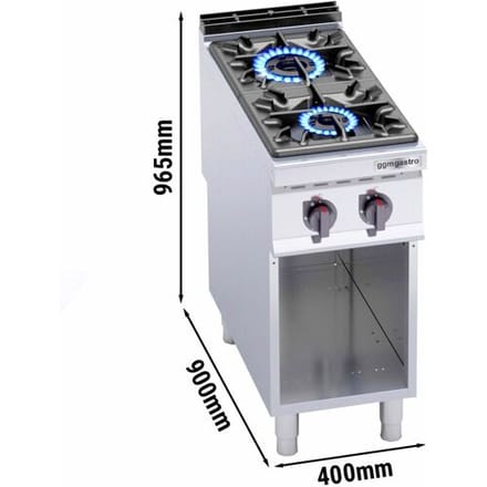 GGM Gastro Gasherd - 19 kW - 2 Brenner Zilver