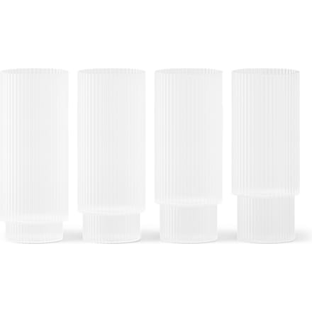 Ferm Living Ripple Long Drink glazen (set van 4) - frosted