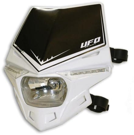 Koplamphouder wit met optiek UFO Stealth voor motor enduro 50 PF01715#041
