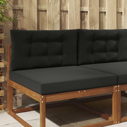vidaXL - Buitenbankkussen - Polyester - Zwart - 80 - x - 80 - cm