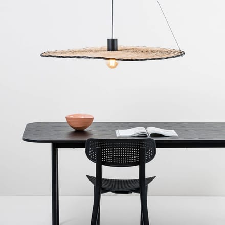 FARO BARCELONA Costas hanglamp, kantelbare rotan kap, Ø 100cm