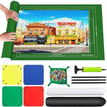 Draagbare Puzzelmat voor 2000 Stukjes - 80 x 120 cm, Antislip Vilt en Opbergtas