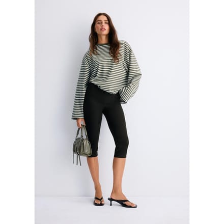 Stradivarius Gestreepte T-shirt met lange mouw  Kaki S
