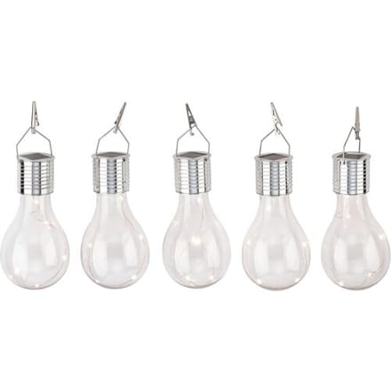 LIVARNO Set van 5 solar tuinlampen (doorzichtig)