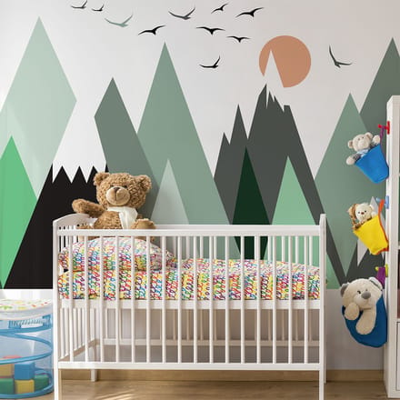 Kinderstickers van de Scandinavische bergen van Nebraska, 60 x 90 cm
