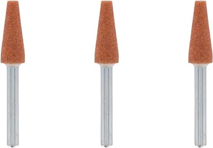 Set van 3 Aluminium Oxide Slijpkoppen voor Multitool - Ø 6.4 mm Kegelvormig
