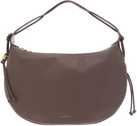 COCCINELLE Leren schoudertas Thess Handbag Grained Leather Warm Taupe