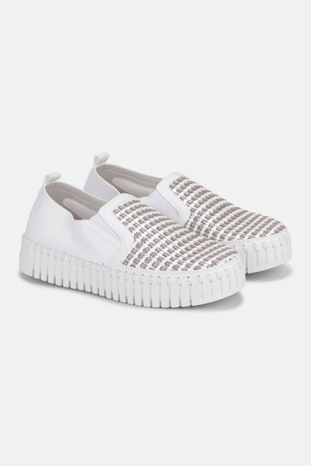 Instappers Platform TULIP3876 beige zool - 100100 White White