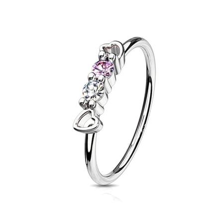 Piercing CZ hartjes top 0.8x8 - zilver - LMPiercings