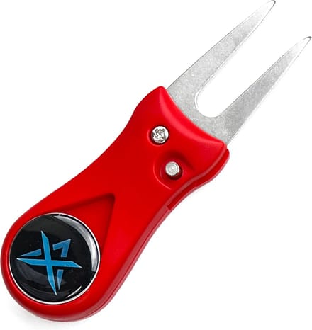 Inklapbare Pitchfork - Inclusief Bal Marker - Pitch Fork - Golf Accessoire - Rood - ATHLIX