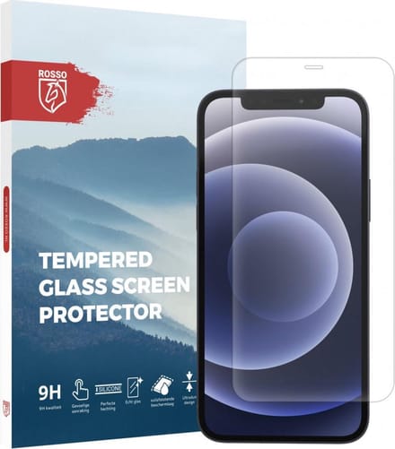 Rosso 9H Tempered Glass Screen Protector Geschikt voor Apple iPhone 12 | Glasplaatje | Beschermlaag | Beschermglas | 9H Hardheid