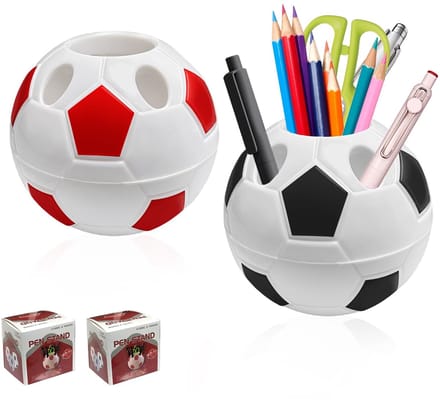 2 stuks Bureau Organizer in creatief voetbal-ontwerp, als Stift Organizer en multifunctionele Stifthouder met Lade voor kantoor, school, thuis