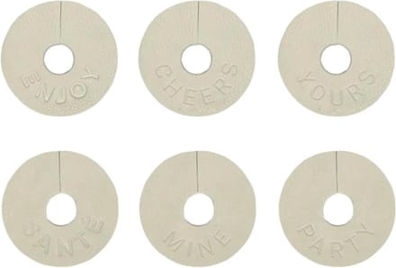 LEEFF - Wijnglas hangers WIEP - set van 6 - beige