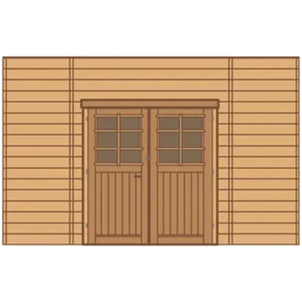 Solid Voorwand Dubbele Deur Gecentreerd Hout 390cm