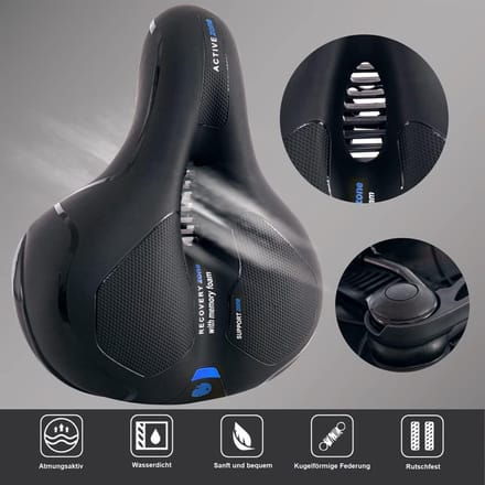 Ergonomisch Gelfietszadel met Waterdichte Afdekking en Reflecterende Strepen