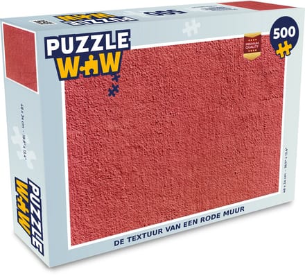 Puzzel Beton - Muur - Rood - Legpuzzel - Puzzel 500 stukjes