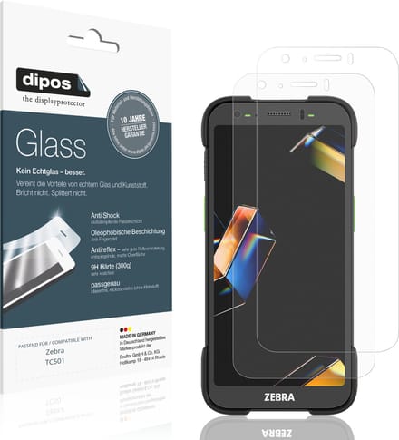 dipos – 2x Matte Pantserfolie geschikt voor Zebra TC501 | 9H Screenprotector