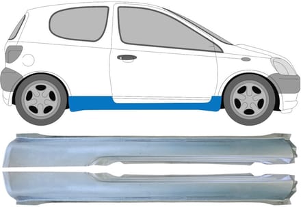 Volledige dorpel voor Toyota Yaris 1999-2005 / Links + Rechts / Set