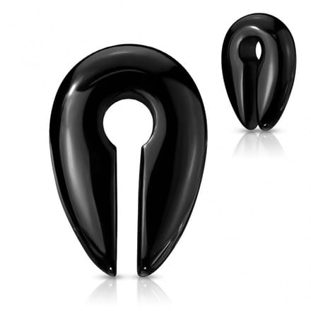 Taper natuursteen 8 mm - Black Agate - LMPiercings