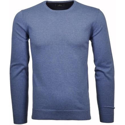 Ragman Trui Supersoft Knit Pullover Knitted Elbow Patches Duivenblauw / male