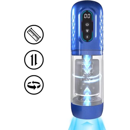 Pumped - Vortex Zuig en stuw kracht Masturbatorpomp - Blauw
