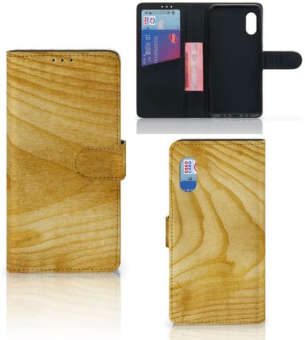 Samsung Xcover Pro Book Style Case Licht Hout