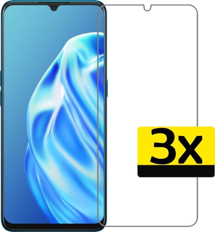Screenprotector - Geschikt voor OPPO A91 - 3 Stuks - Extra Sterk - Beschermglas - Gehard Glas - Tempered Glass - Screen Protector