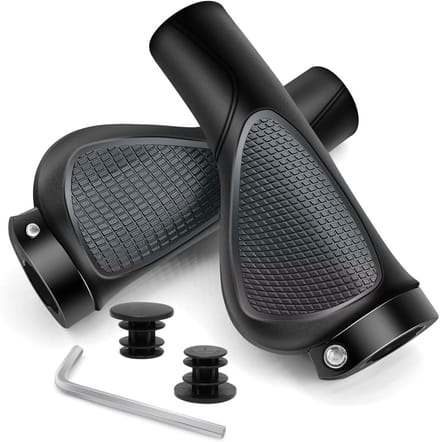 Fietshandgrepen - Stuurgrepen - Comfortabel Fietsen - Ergonomisch Ontwerp - 22 mm - Grijs