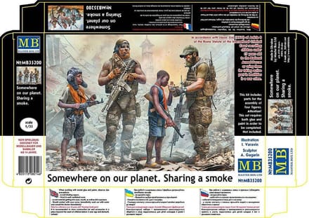 Master Box Modelbouwpakket Militaire voertuigen - MB35200 Somewhere on our planet. Sharing a smoke Plastic - 1:35 - Modelbouw