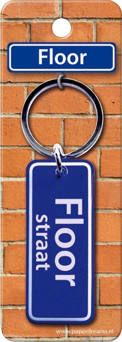Paper Dreams Sleutelhanger Straatnaam Floor 9 Cm Staal Blauw