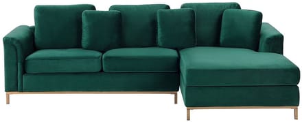 OSLO - Hoekbank - Donkergroen - Linkerzijde - 270 cm - Fluweel