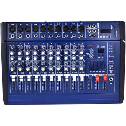 10-kanaals Powered Mixer Amplifier Digitale audiomixconsoleversterker met 48V fantoomvoeding USB/SD US Plug