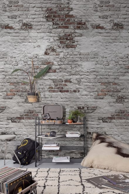 DUTCH - WALLCOVERINGS - Fotobehang - Old - Brick - Wall - grijs