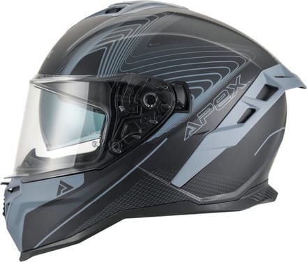 APEX FI200 Madrid Zwart Grijs Integraalhelm - Maat S - Helm Motorhelm