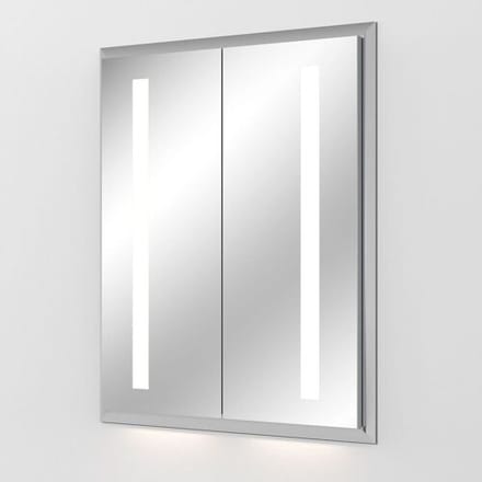 Sanipa Reflection aluminum wall mirror cabinet WILMA 65 with LED lighting AU3016L