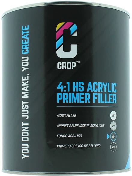 CROP 2K HS Acryl Primer Filler DONKER GRIJS VS4 - Blik 4 liter