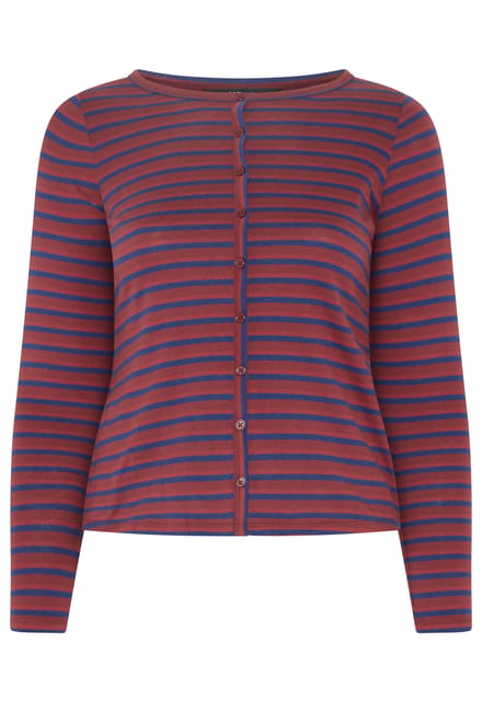 Limited Collection Roodblauwe Gestreepte Top Met Knoopsluiting Size 44