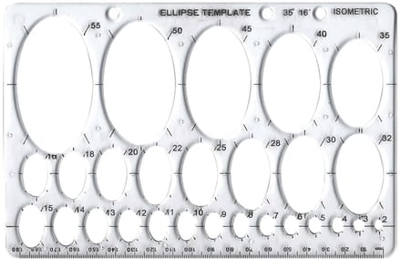 Ellipse Sjabloon - Tekenhulp - Tekenen & Ontwerpen - Diverse Maten - 20 x 12.5 cm