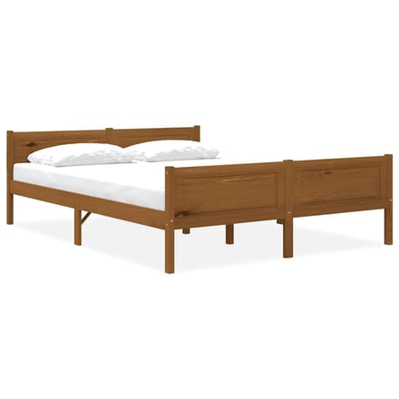 vidaXL - Bedframe - massief - grenenhout - honingbruin - 140x200 - cm