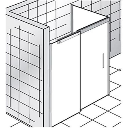 HSK K2P sliding door 2-piece 160 cm with side panel, stop left