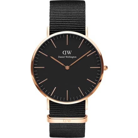 Daniel Wellington DW Watch Classic Cornwall Black Rose Gold 40mm