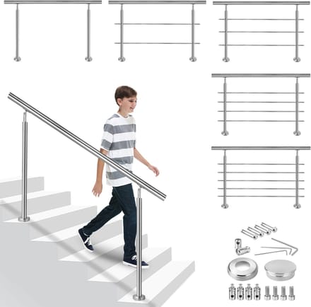 ACXIN RVS Trapleuning Traphek Balustrade 150cm - 2 Dwarsstange - voor Trap Balkon