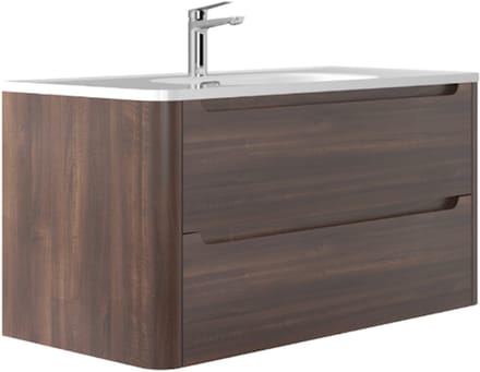 LINEA UNO - Riven 100 - Walnoot - Badmeubel - - 301746