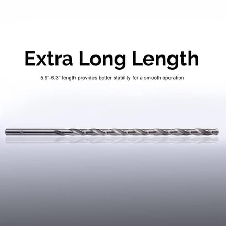 Dailygoods - Set van 5 Extra Lange Spiraalboren voor Diverse Materialen