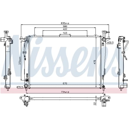 Radiator, motorkoeling NISSENS 66781
