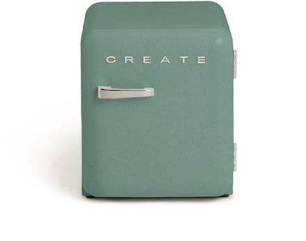 CREATE - Koelkast in retrostijl - Sage - Handvat Zilver - FRIDGE RETRO 48L