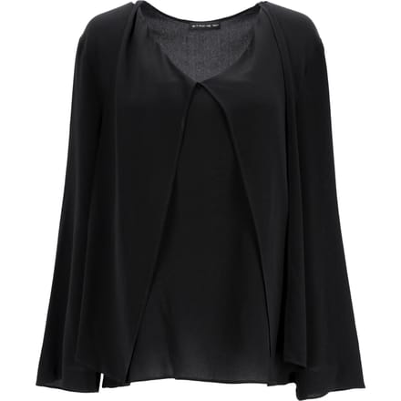 Etro blouse met V-hals en lange mouwen in zwarte viscose